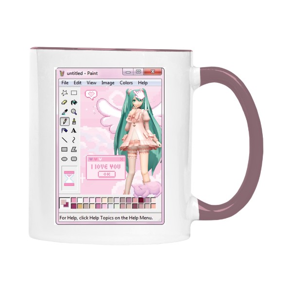 Hrnek malý barevný s potiskem Lollipop Hatsune Miku, mug